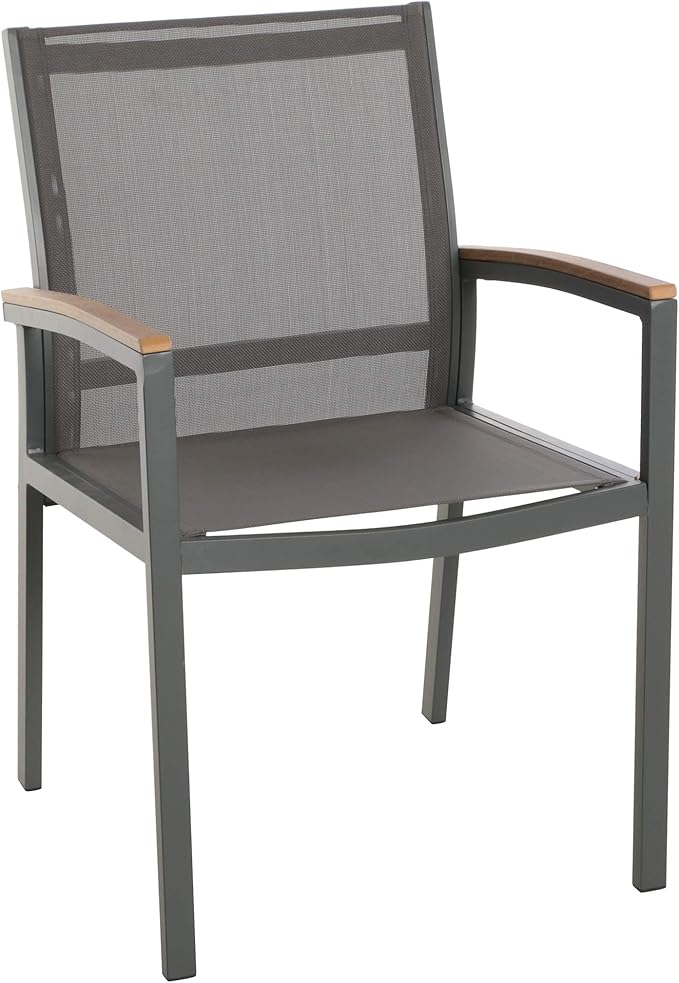 Christopher Knight Home Emma Outdoor Mesh and Aluminum Frame Dining Chair (Set of 2), Gray - Photo 4
