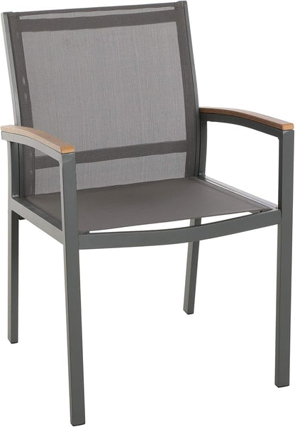 Christopher Knight Home Emma Outdoor Mesh and Aluminum Frame Dining Chair (Set of 2), Gray