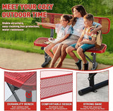 Heavy-Duty Park Bench for Outside - Black Coated Outdoor Furniture Steel Bench - Photo 5