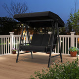 AECOJOY 2-Seat Outdoor Patio Swing Chair with Adjustable Canopy, Porch Swings Chairs for Adult - Photo 9