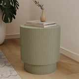 LeisureMod Modern Side Table Round Fiberstone Top Accent End Table for Home, Outdoor Patio, Living Room Sofa - Photo 2