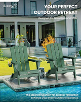 Folding Adirondack Chair 6 Pack, HDPE All-Weather Fire Pit Chairs, Plastic Adirondack Chairs with 2 Cup Holder - Photo 3