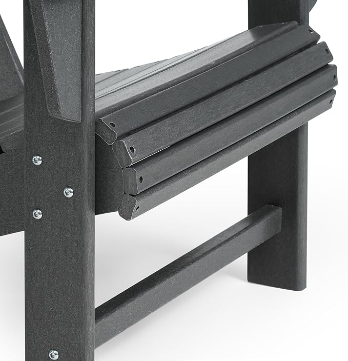 Costaelm Outdoor Patio HDPE Adirondack Chair with Cup Holder, Gray