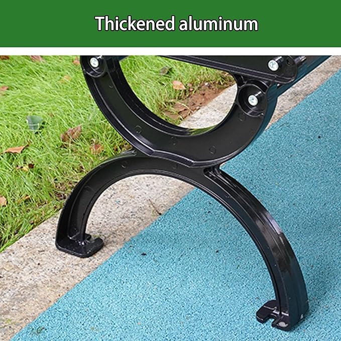 Outdoor Bench, Garden Bench, Metal Bench with Wide Armrests and Backrest, All-Weather Patio Bench for Garden, Porch, Backyard and Park, Easy Installation,Bench Chair(180cm/70.8in)