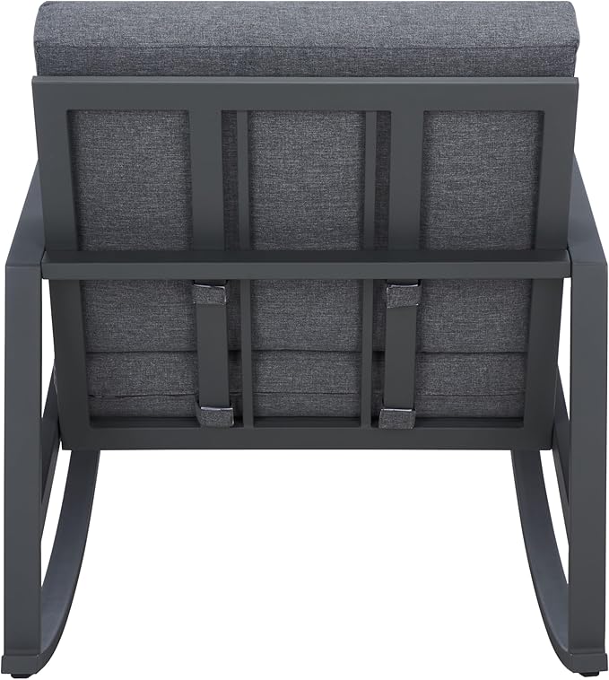 SAFAVIEH Outdoor Collection Cantor Grey/Grey Cushion Rocking Chair