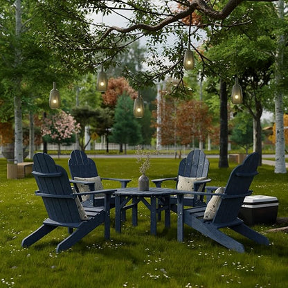 Wildridge Classic 33" Occasional Table, Patriot Blue - Outdoor Weather Resistant Recycled Plastic Furniture for Patio