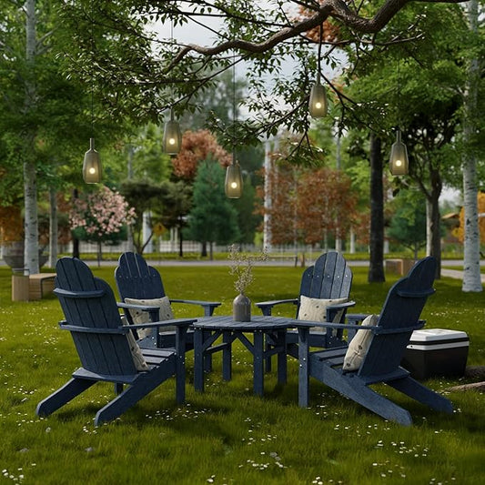 Wildridge Classic 33" Occasional Table, Patriot Blue - Outdoor Weather Resistant Recycled Plastic Furniture for Patio
