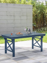 HDPE Outdoor Dining Table, 66.9” Rectangle Patio Dining Table for 6 - Photo 9