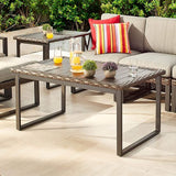 PatioFestival Wicker Patio Coffee Table Side Patio Bistro Table Metal Rattan Furniture with All Weather Steel Frame - Photo 2