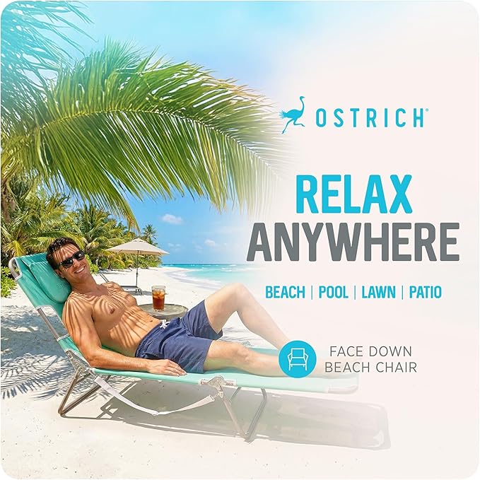Ostrich the Original Chaise 72 x 22 Inch Lounge Portable Reclining Lounger, Outdoor Patio, Beach, Lawn, Camping - Photo 3