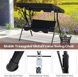 Tangkula 3 Person Porch Swing, Patio Swing with Removable Cushion & Powder-Coated Steel Frame - Photo 7