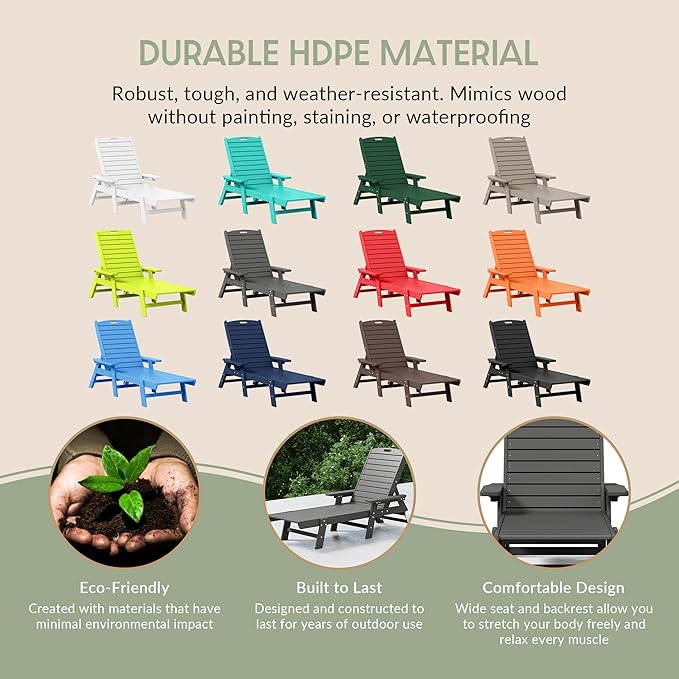 WestinTrends Malibu Poly Reclining Chaise Lounge (Set of 2) Gray