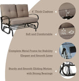 Kozyard Cozy Patio Glider Bench - Outdoor Rocking Loveseat with Sturdy Frame and Cushioned Seats for Patio - Photo 4