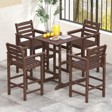 Tangkula Patio Adirondack Chairs Set of 2, HDPE Bar Height Chair with Wide Armrests & Footrest - Photo 5