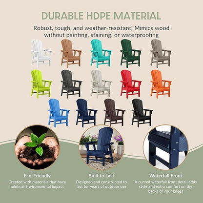 WestinTrends Malibu Outdoor Patio HDPE Plastic Adirondack Dining Chair Navy Blue