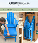 PASAMIC Folding Adirondack Chairs Set of 2 with Retractable Ottoman, 5-Position Adjustable Backrest - Photo 8