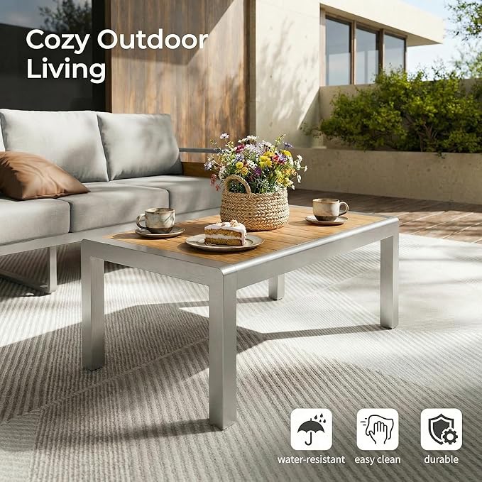 ZANDOR Outside Aluminum Lawn Furniture - 1 Pcs Loveseat - Photo 8