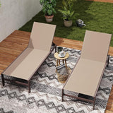 HAPPYGRILL Aluminum Chaise Lounge Chair, Heavy-Duty Patio Recliner W/ 6-Level Backrest & Breathable Fabric - Photo 8