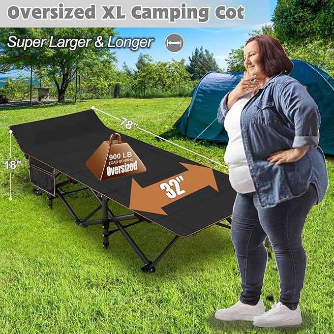 H&ZT Adults Patio Chaise with Mattress, Outdoors Portable Bed Frame for Adults - Photo 2