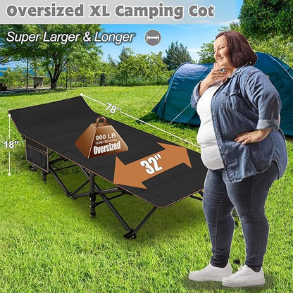 H&ZT Adults Patio Chaise with Mattress, Outdoors Portable Bed Frame for Adults