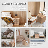 Wooden Grid Side Table for Indoor/Outdoor, Small Coffee Table for Boho Corner/Patio/Living Room - Photo 9