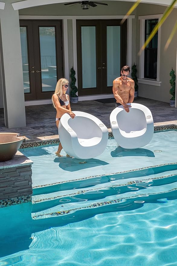 Tenjam Moon Chair in Pool Lounge Chairs for Sun Shelf Set of Two - Photo 6