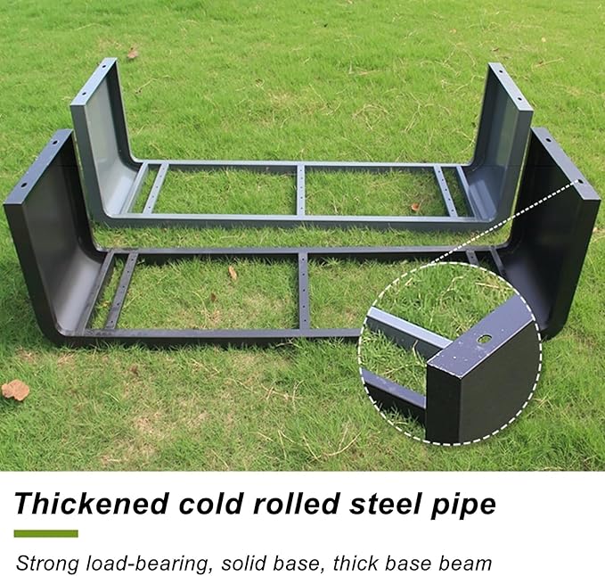 Garden Bench, Outdoor Patio Backless Bench, Metal Garden Benches, All-Weather Park Bench for Garden, Porch, Lounge(Color:Yellow,Size:180 * 40 * 45cm/71 * 16 * 18in)
