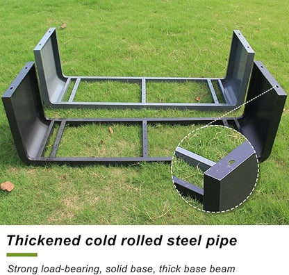 Garden Bench, Outdoor Patio Backless Bench, Metal Garden Benches, All-Weather Park Bench for Garden, Porch, Lounge(Color:Black,Size:150 * 40 * 45cm/59 * 16 * 18in)