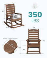 SERWALL Outdoor Rocking Chair, Oversized Rocking Chair with Footrest for Adults - Photo 3