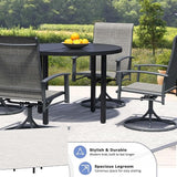 47" Round Patio Dining Table for 6, All-Weather Metal Patio Table with Umbrella Hole - Photo 3