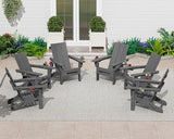 SERWALL Outdoor HDPE Adirondack Chair Set 2，Folding Adirondack Chair with Cup Holders - Photo 10