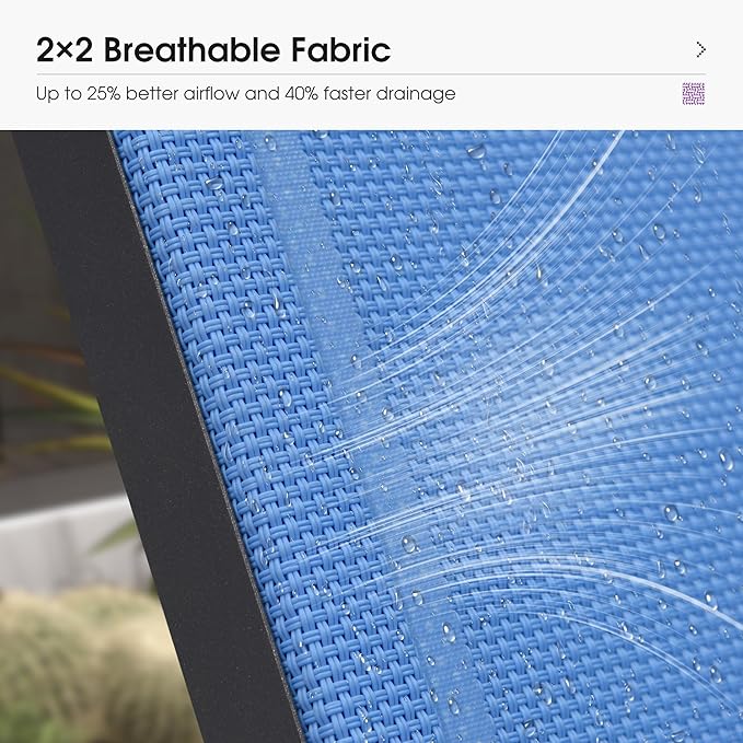 PURPLE LEAF Patio Chaise Lounge Set of 2 Plastic Pool Outdoor Lounge Chair with Armrest Stackable Poolside Tanning Chairs for Beach Deck Yard Sunbathing, Royal Blue