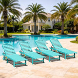 SERWALL Outdoor Chaise Lounge Set of 4, 78" Patio Lounge Chair with 5 Positions Adjustable Backrest - Photo 1