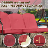 3 in 1 Outdoor Porch Swing with Adjustable Canopy, 3 Seat Outdoor Swing for Adults - Photo 6