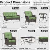 9 Piece Outdoor Wicker Patio Furniture Set, Patio Chairs Set with Thickened Olefin Cushions, High Back and Deep Seating - Photo 2