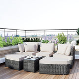 Quarte 6-Piece Patio Outdoor Conversation Round Sofa Set - Photo 2