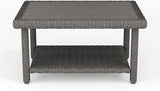 Martha Stewart Bedford Indoor-Outdoor Patio Coffee Table with Lower Shelf, Faux Wood Top - Photo 10
