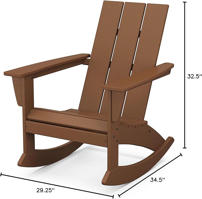 POLYWOOD® Modern Adirondack Rocking Chair, Teak