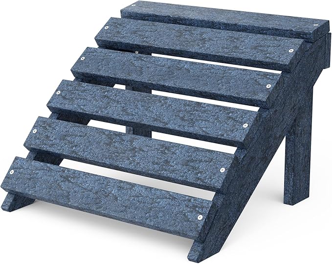 Wildridge Classic Footrest, Patriot Blue - Outdoor Weather Resistant HDPE Ottoman for Adirondack Chair