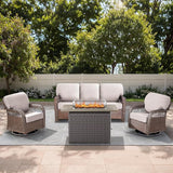 4 Piece Outdoor Patio Furniture Set with Fire Pit Table - Photo 1