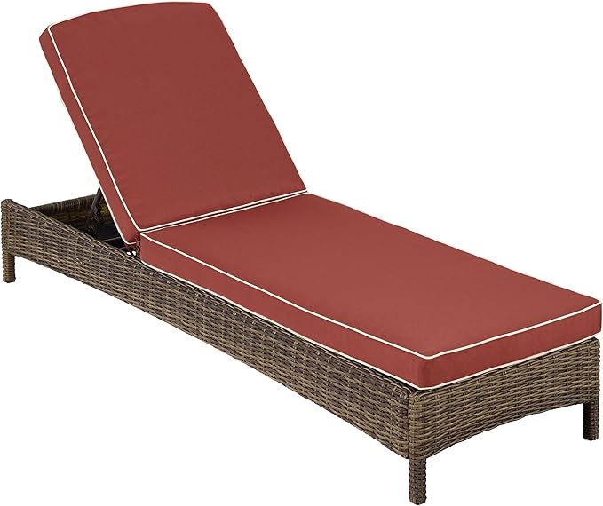 Crosley Furniture Bradenton Reclining Wicker Outdoor Chaise Lounge Chair for Patio, Deck, Backyard, Poolside - Photo 1