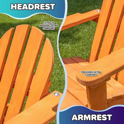 Sportspower Kid's Outdoor Wooden Adirondack Chair, Brown
