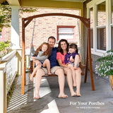 VINGLI 5FT Porch Swing Frame, 1000LBS Heavy Duty A-Frame Wooden Porch Swing Stand with Curved Arc Top - Photo 5