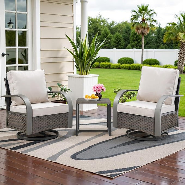 Belord Outdoor Swivel Rocker Patio Chairs Set of 2 - Photo 1