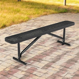 6 Feet Outdoor Benches, Black Heavy Duty Metal Park Bench for Outside, Weatherproof Dock Bench - Photo 1