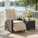 Green4ever Outdoor Patio Recliner with Adjustable Backrest and Footrest, All-Weather Wicker Patio Chair with Side Table - Photo 6