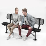 Heavy-Duty Outdoor Metal Bench, Thermoplastic-Coated, Surface, Weatherproof, Commercial-Grade for Parks, Gardens, Patios - Photo 1
