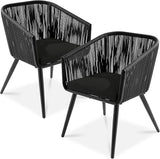 Best Choice Products Set of 2 Patio Dining Chairs, Outdoor Seating for Backyard, Poolside, Balcony w/Woven Wicker Design - Photo 1