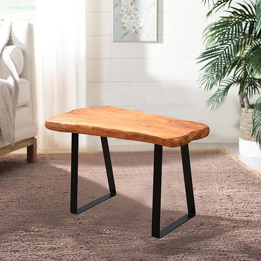 Cedar Root Entryway Bench 28" x 12" x 16"H Rustic Solid Wood Live Edge Natural Accent Coffee Side Table for Living Room Bedroom Outdoor Vintage Garden Foot Stool