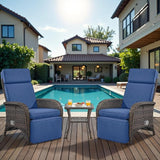Belord Versatile Outdoor Recliner Chair Set of 3 - Reclining Patio Chair with Adjustable Backrest and Footrest - Photo 1